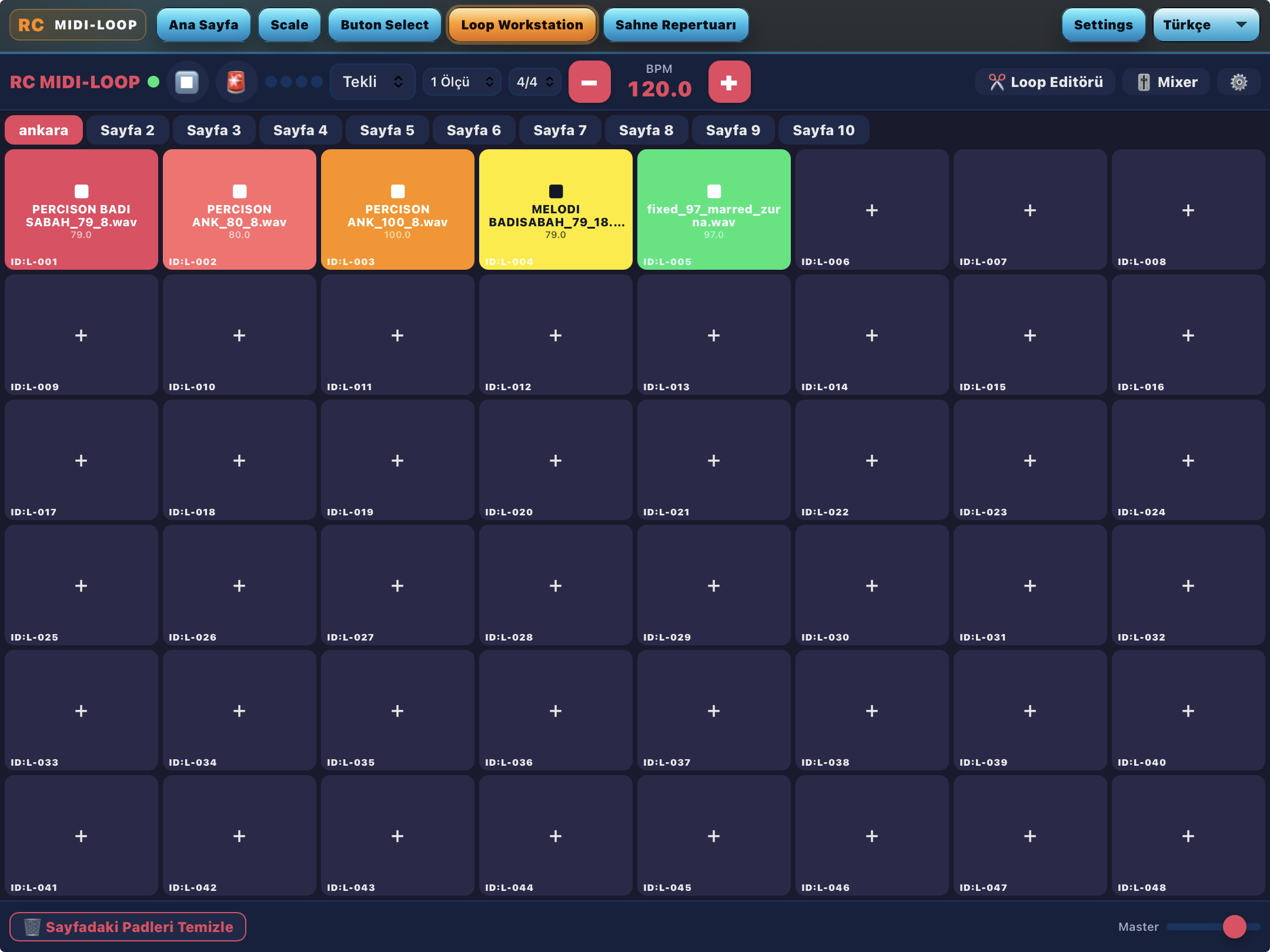 MIDI LOOP BUTTON — Loop Workstation